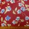Chiffon Fabric Floral Blue Pansy Wine