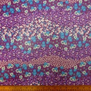 Chiffon Fabric Floral Explosion Purple Turquoise