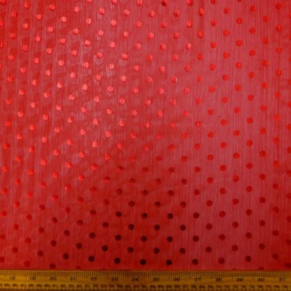 Chiffon Fabric Soft Crinkle Chiffon With Shiny Spot Red