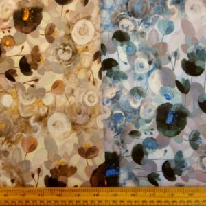 French Cotton Lawn Fabric Soft Finish Oyster Poppy