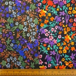 French Cotton Lawn Fabric Soft Finish Floral Bracken Wood