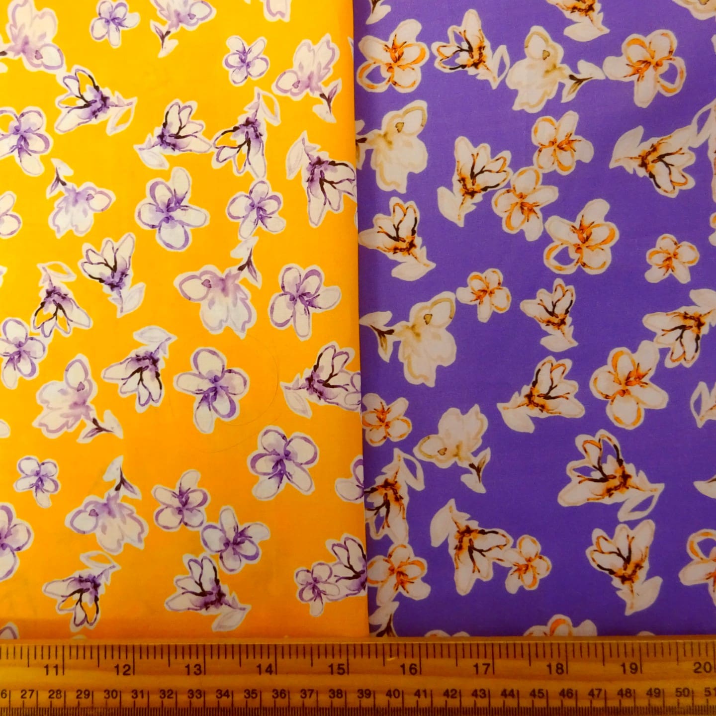 French Cotton Lawn Fabric Soft Finish Floral Snowdrops