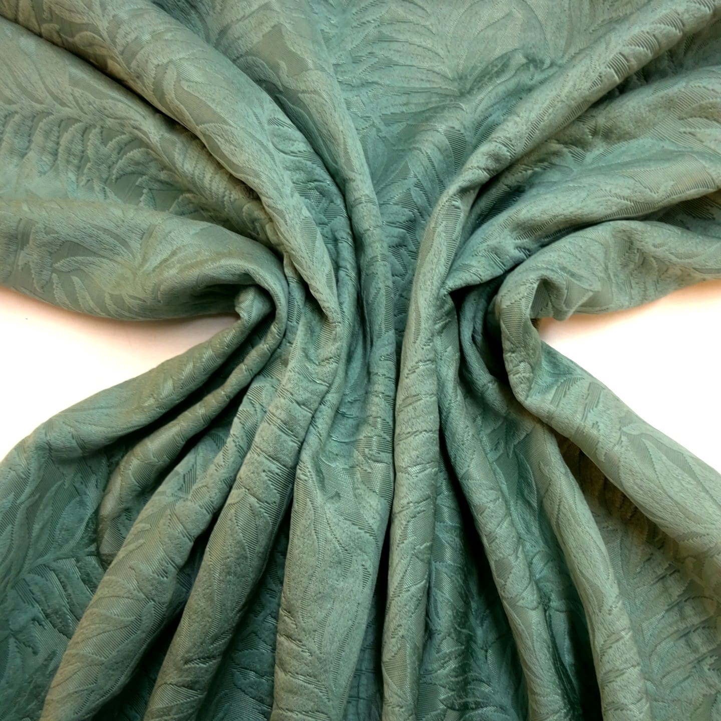 Curtain Fabric Upholstery Fantasy Ferns Duck Egg Green