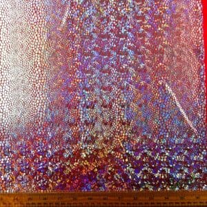 Hologram Foiling Jersey Fabric Razzamattaz Reptile Red