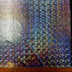 Hologram Foiling Jersey Fabric Razzamattaz Reptile Black