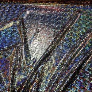 Hologram Foiling Jersey Fabric Razzamattaz Reptile Black
