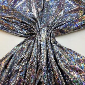Hologram Foiling Jersey Fabric Razzamattaz Reptile Black