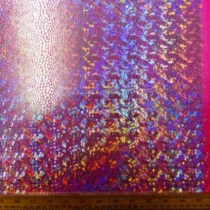 Hologram Foiling Jersey Fabric Razzamattaz Reptile Cerise