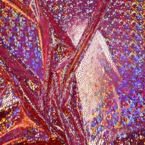 Hologram Foiling Jersey Fabric Razzamattaz Reptile Cerise