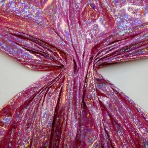 Hologram Foiling Jersey Fabric Razzamattaz Reptile Cerise