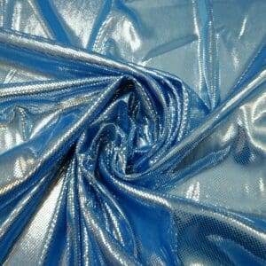 Computer Foil Jersey Fabric Ricochet Studs Turquoise/Silver