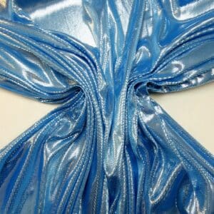 Computer Foil Jersey Fabric Ricochet Studs Turquoise/Silver