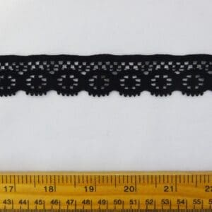 Lace Trimming 3cm Wide Stretch Francesca Black