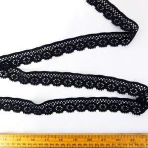 Lace Trimming 3cm Wide Stretch Francesca Black