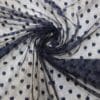 Lace Fabric Pin Spot Navy