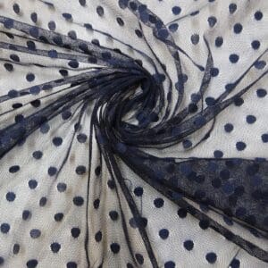 Lace Fabric Pin Spot Navy