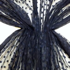 Lace Fabric Pea Spot Navy