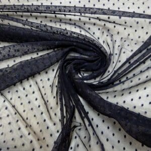 Lace Fabric Pin Spot Navy