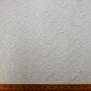 Lace Fabric Stretch Daisy Chain White