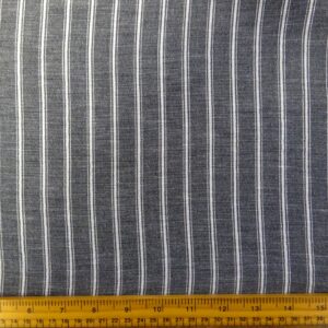 Linen Look Fabric Soft Linen Pencil Stripe Grey White