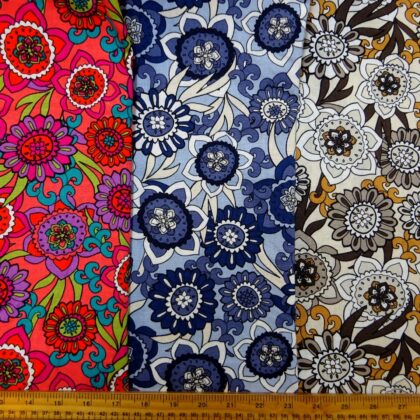 Suiting Fabric Linen Mix Floral Bellagio Blooms