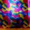 Lycra Fabric Foiling Large Rainbow Cyber Scales Multi