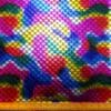 Lycra Fabric Foiling Small Rainbow Cyber Scales Multi