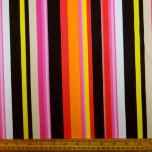 Lycra Fabric Allsorts Stripe Pink/Orange