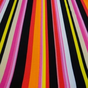 Lycra Fabric Allsorts Stripe Pink/Orange