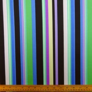 Lycra Fabric Allsorts Stripe Jade/Purple