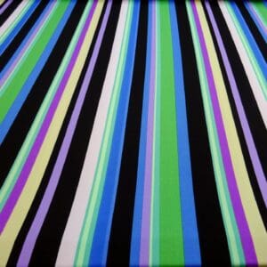 Lycra Fabric Allsorts Stripe Jade/Purple
