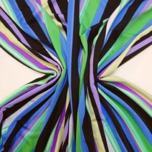 Lycra Fabric Allsorts Stripe Jade/Purple