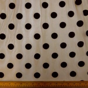 Mesh Netting Fabric Soft Flocked Spots Shilling Size Black On Nude Net