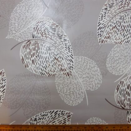 PVC Tabling Fabric Shadow Leaf Grey