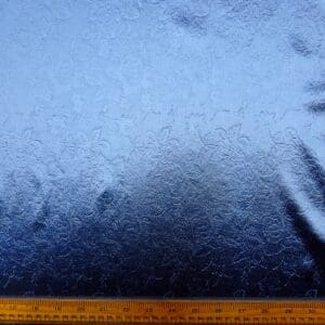 Satin Fabric Embossed Gatsby Flowers Dusty Blue