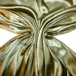 Satin Fabric Embossed Gatsby Flowers Olive