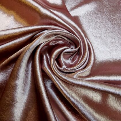 Satin Fabric Embossed Gatsby Flowers Dusky Pink