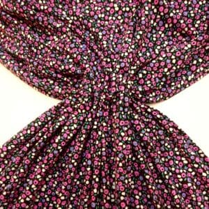 T-Shirting Fabric Louisiana Floral Black Pink Jade