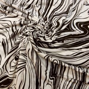 T-Shirting Fabric Zebras Went This Way Black White