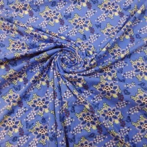 T-Shirting Fabric Lily Pads Denim Blue