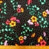 T-Shirting Fabric Floral Snow Storm Sally Black Orange Pink