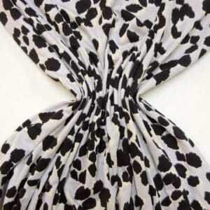 T-Shirting Fabric Leopards On Mars Grey Black Cream