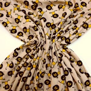 T-Shirting Fabric Leopold Lion Beige/Yellow