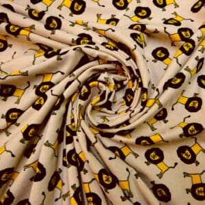 T-Shirting Fabric Leopold Lion Beige/Yellow