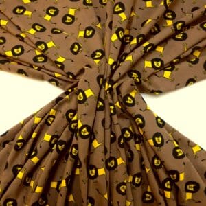 T-Shirting Fabric Leopold Lion Brown/Yellow
