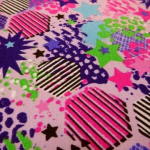 T-Shirting Fabric Starburst Squealer Pink