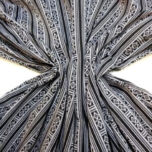 Twill Fabric Woven Machu Picchu Black White