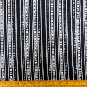 Twill Fabric Woven Aztec Liquorish Navy White