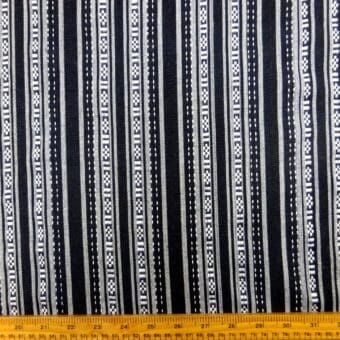 Twill Fabric Woven Aztec Liquorish Navy White