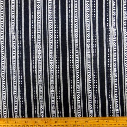 Twill Fabric Woven Aztec Liquorish Navy White